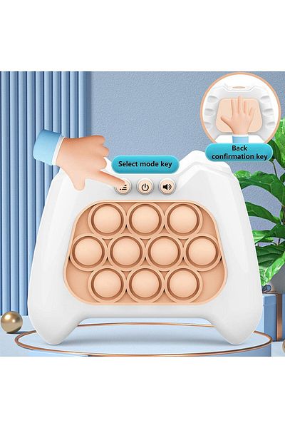 Flippy Pop It Flippy Game, interactive, antistress, with batteries, ABS/silicone, white, 12x10x5.8 cm