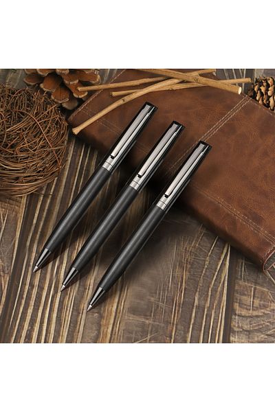 Choice black 3pcs-black Stylish Wooden Business Ballpoint Pen Set with Gift Box - Elegant Design, Black Ink