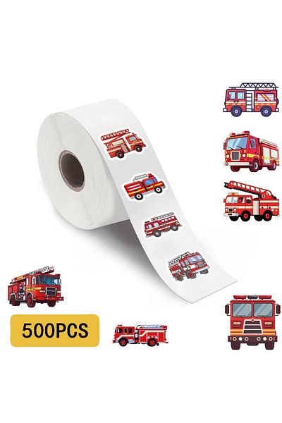 Choice 500PCS 500PCS Fire Truck Roll Stickers Graffiti Cartoon Art Gift Scrapbooking Living Room Phone Comm