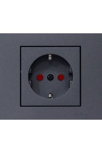 OVİVO Grano Smoked Soil Socket Child Protection (Product Is Frameless)