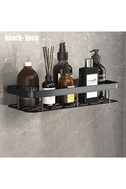 Choice أسود - قطعة واحدة 1/2/3 قطع بدون حفر رف حمام حائطي من سبائك الألومنيوم...