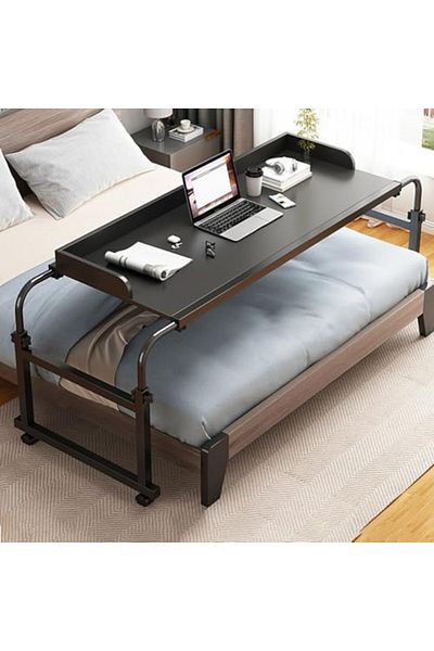 Generic Overbed Table with Wheels, Adjustable Laptop Desk, Mobile Standing Laptop Table, Queen Size Mobile C