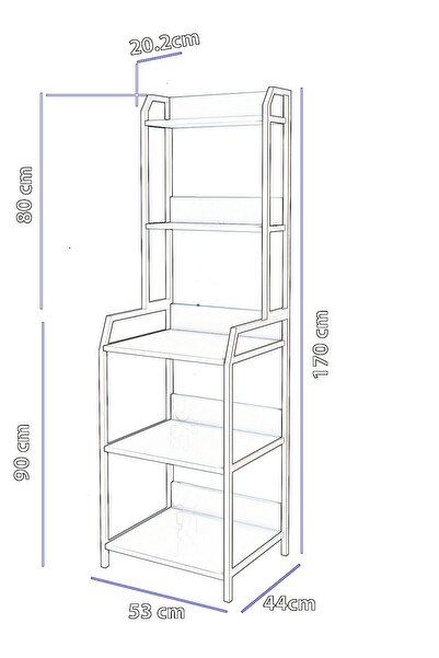 Remaks SELİMİYE Mutfak Standı Raflı Kahve Köşesi Mutfak Rafı Mutfak Bangosu MEŞE