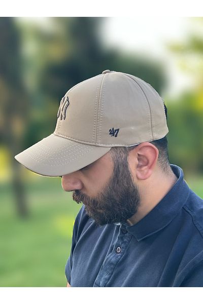 ZERAMİNE Beige Sports Hat Unisex Ny Hat Micro Fabric Adjustable Waterproof