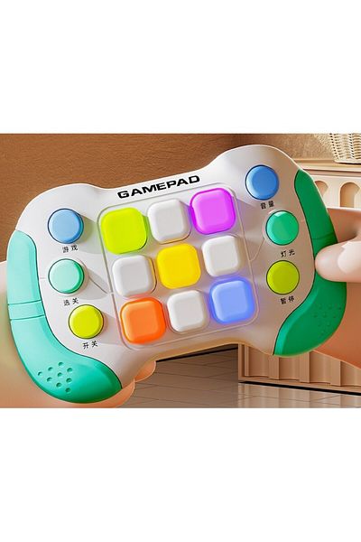 Flippy Interactive Toy, Pop It Console, 6 Buttons, 5 Modes, 600 Levels, 3 Years, Green/gray