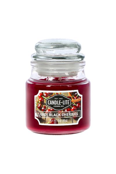 Candle-Lite Juicy Black Cherries Scented Jar Candle Red 3oz