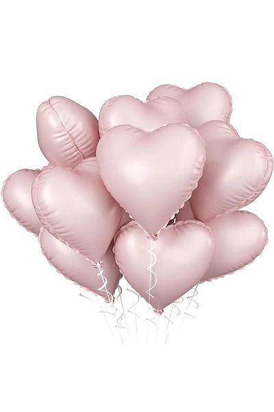Choice 50pcs 18inch style3 10/30/50pcs 18inch Heart Star Foil Balloons Vintage Pink Beige Balloons for Baby
