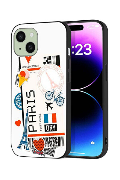 Tolwak غطاء حماية لجهاز Apple iPhone 15 - ملصق باريس
