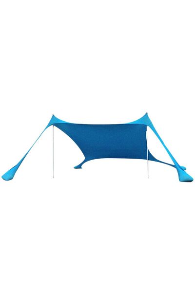 SERSIMO Pavilion Turistic De Plaja Tip Cort, Cu Structura Metalica, 210x200x150 Cm, Albastru
