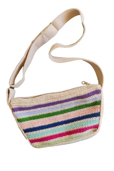Zone Design Store Hand Knitted Colorful Waist Bag |   Daily Crossbody Bag with Adjustable Strap