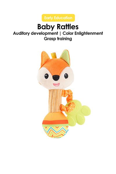 Choice Orange Fox 1pcs Baby Dental Gum Hand Grip Plush Doll Can Bite Practice Grasping Parent Baby Interact