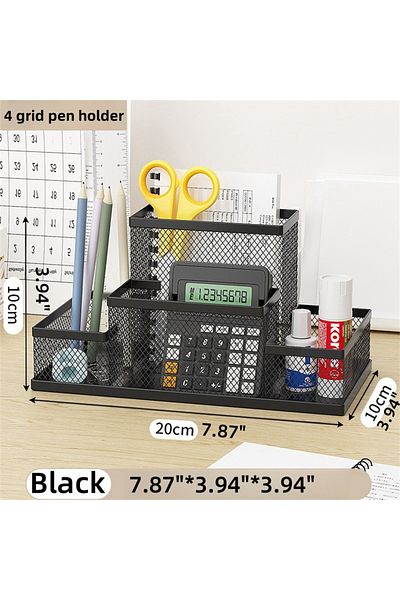 Choice 4 Mesh Desk Organizer, Desk Accessories & Workspace Organizers with Drawers, Pencil Holder for Desk.