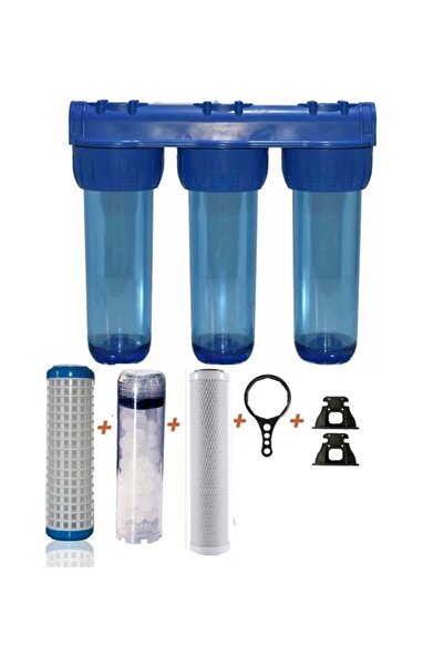 Universal 10" TESİSAT TİPİ TORTU ÖNLEYİCİ ÜÇLÜ SU ARITMA FİLTRESİ (FİLİTREL