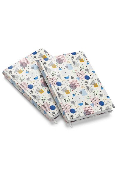 OEM A5 Unfolded Notebook Artpress, Geometries, 100 Files, Glossy Burette Cover, Multicolor, 80 gsm