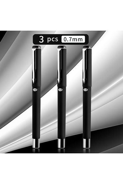 Choice black 3pcs WQN frosted rolling ball neutral pen -0.7mm pen tip soft and smooth, high-quality ink sig
