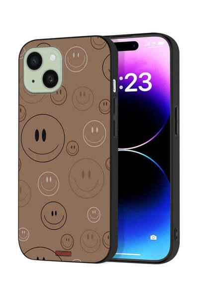 Tolwak Apple iPhone 15 Protective Case Cover Smiley Faces Pattern