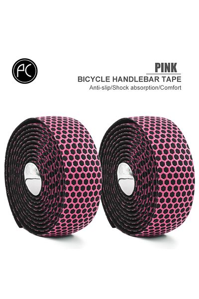 Choice Pink PCycling Bicycle Handlebar Tape Road Bike Handlebar Non-slip Sweat-absorbent Bike Belt Honeycom