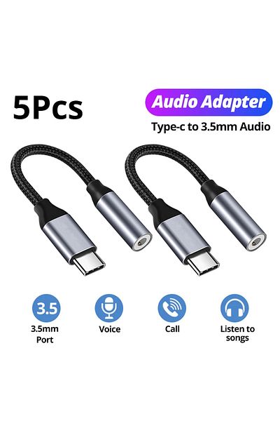 Choice 5Pcs 5pcs USB Type C 3.5 Jack Earphone Adapter USB C to 3.5mm Headphones AUX Audio Adapter Cable For