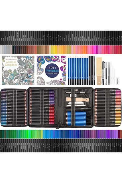 OEM Set of pencils for drawing, sketching, 148 pieces, colored, with coloring books