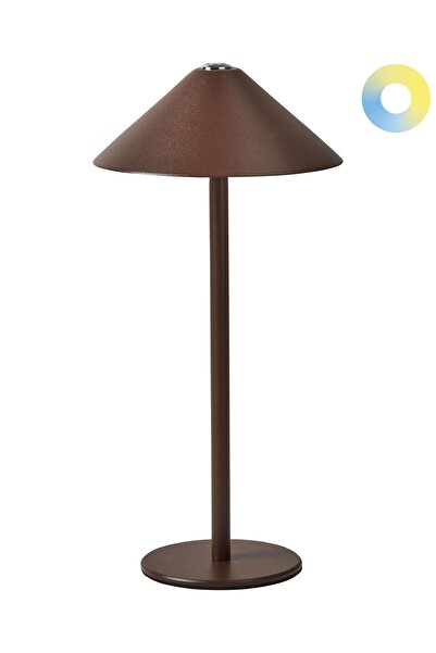 BELIANI Kahverengi Kablosuz LED Masa Lambası, Dimmerli, USB Şarjlı ve Modern Tasarım