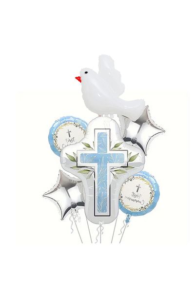 Choice Other D Baby Baptism balloon Cross bath and peace Dove shape Foil balloon Communion Baptism balloon