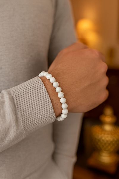 Safnaturel Certified Havlit Natural Stone Bracelet – 6 mm Sphere Cut