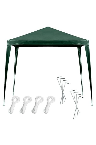 SERSIMO Pavilion gradina 250x250x255 cm, structura metalica cu 4 picioare, acoperis PE 90g/mp, verde