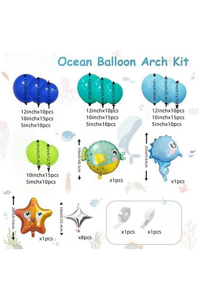 Choice Other As Picture 143Pcs A set of ocean themed balloon wreath and arch set, wedding party, birthday p