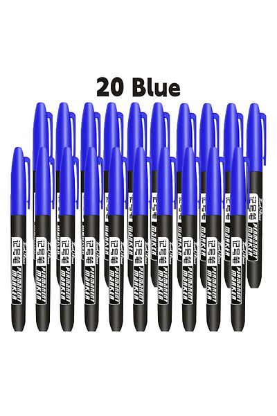 Choice Blue-20PCS 6 PCS Permanent Marker Pen Manga Drawing Markers Black Blue Red Waterproof Ink Sketch Pen