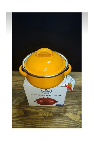 abnturk 12cm Sarı Renk Emaye Mini Tencere