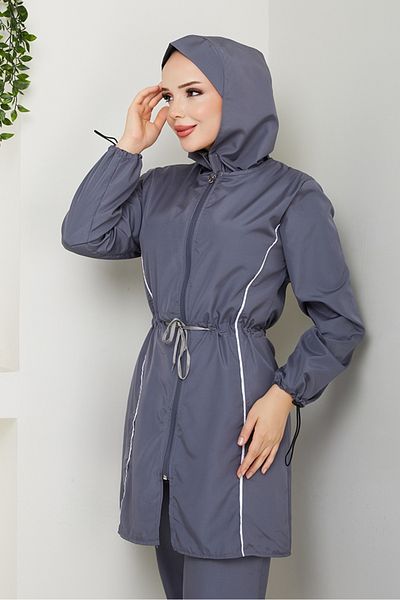 Bestenur Σετ 4 Μαγιό Hijab 1453 - Γκρι