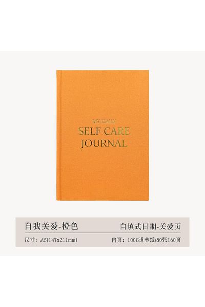 Choice Q orange A5 Self-care Journal Weekly Monthly Daily Planner Diary Notebook for Business To Do List Ag