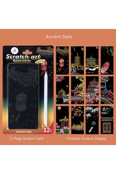 Choice Ancient Style-12Pcs 12 Pcs/Set DIY Scratch Painting World Famous Architectural Night Scenery Scrapin