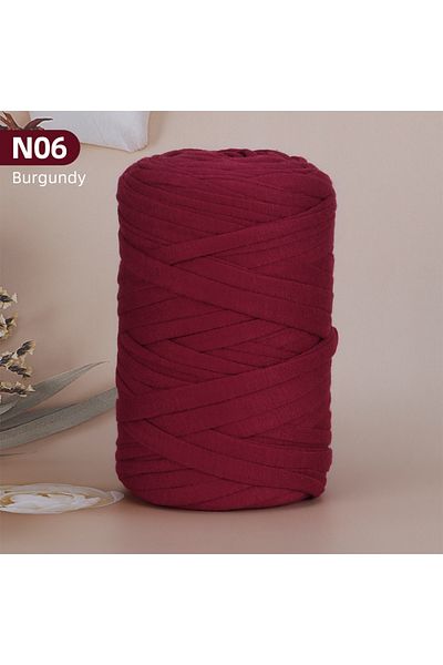 Choice N06-Burgundy 1Pcs Polyester T-Shirt Yarn For DIY Crafting Crochet And Knitting - Bags, Cushions, Dol