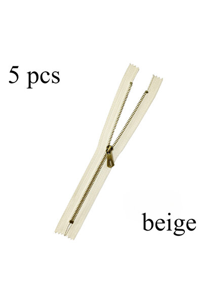Choice3 25cm 3# 5pcs-beige 5 pcs 3#15cm-30cm Metal short zipper imitation bro...