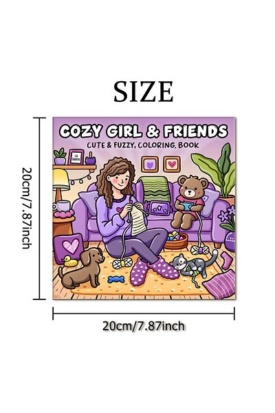 Choice MULTI COZY GIRL & FRIENDS Bold-easy Patterns Coloring Book for Adults Cute Drawing Book Perfect Gift