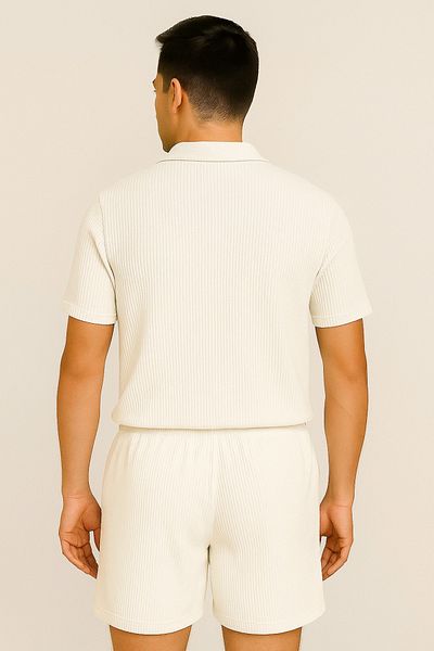 Trendy Merry Store Σετ καλοκαιρινό ανδρικό μπλουζάκι-σορτς Lyc Ottoman Lycra Fabric