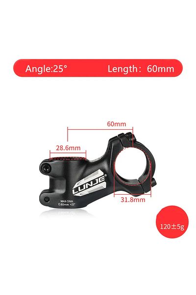 Choice 25Degree-60mm Ultralight Bike Stem 17 Degree Aluminium Alloy MTB Road Bicycle Stem 31.8mm 60/70/80/9