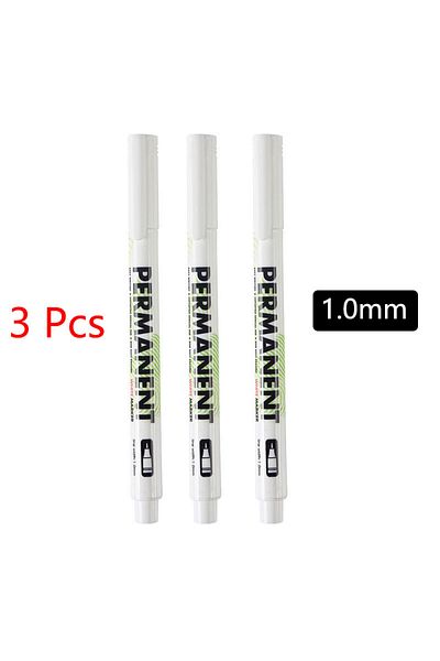 Choice 3 pcs 1.0mm White Marker Pens set Oily Waterproof White Gel Pen DIY Graffiti Sketching Marker Statio