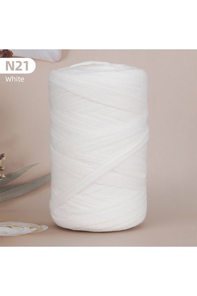 Choice N21-White 1Pcs Polyester T-Shirt Yarn For DIY Crafting Crochet And Knitting - Bags, Cushions, Dolls,