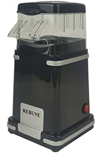RİBBON Rebon Popcorn Maker, 1200 Watts, Only 2.4 Minutes with On/Off Switch, Measuring Cup, Black, RE-5-081