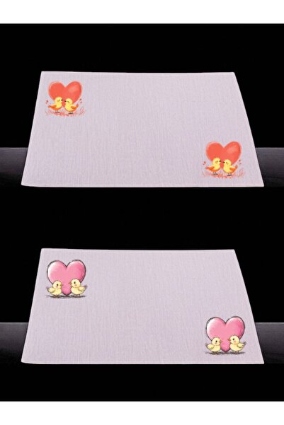 lili hediyelik Masa de bucatarie imprimata inima si pui 2 bucăți cârpă de ser...