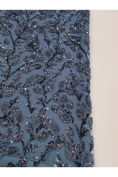 ünsal tekstil Yaprak Taşlı Abiyelik Kumaş