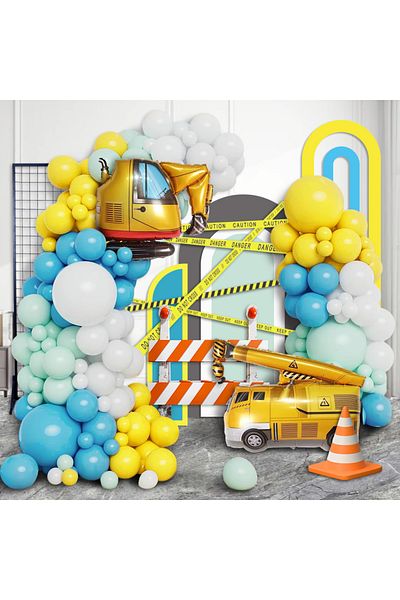 Choice Other As Picture 108-Piece Construction Engineering Vehicle Theme Balloon Garland Arch Kit, Yellow W