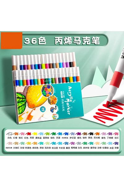 Choice 36 colors 12-60 Colors Acrylic Markers Pen Set Paint Art Marker Soft Tip Pen for Children Stone Pain