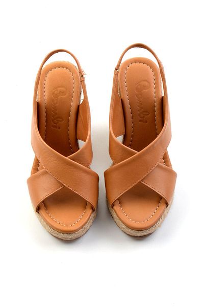 Bambi Taba Leather Women's Sandals K05628120903