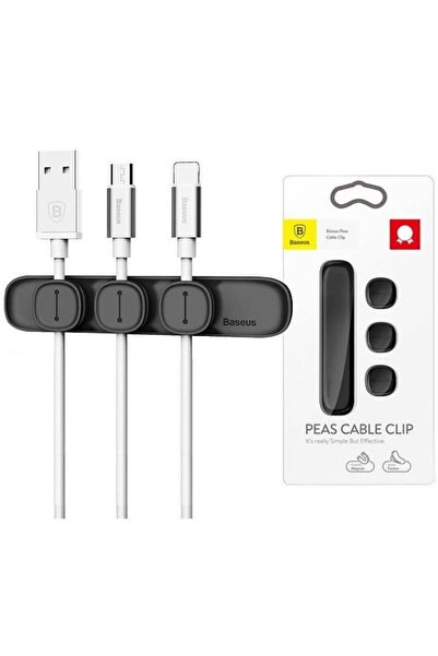Baseus ACWDJ-01 Baseus Peas cable organizer, 3M adhesive, three holes with magnets, Black