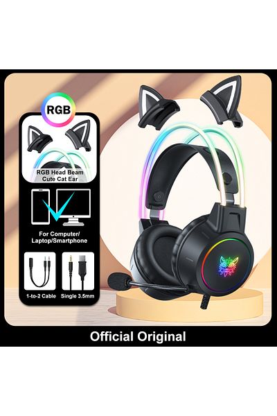 Choice Black with Ear ONIKUMA RGB Gaming Headphones with HD Flexible Mic 3.5mm Gaming Headsets For PC Xbox