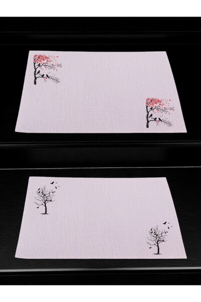 lili hediyelik Τραπέζι κουζίνας με τυπωμένο πουλάκι σε κλαδί 2 τεμαχίων λινό ...