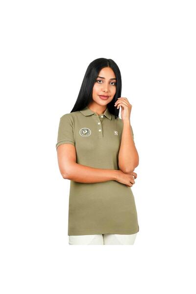 Giordano قميص بولو جريء مطرز للنساء